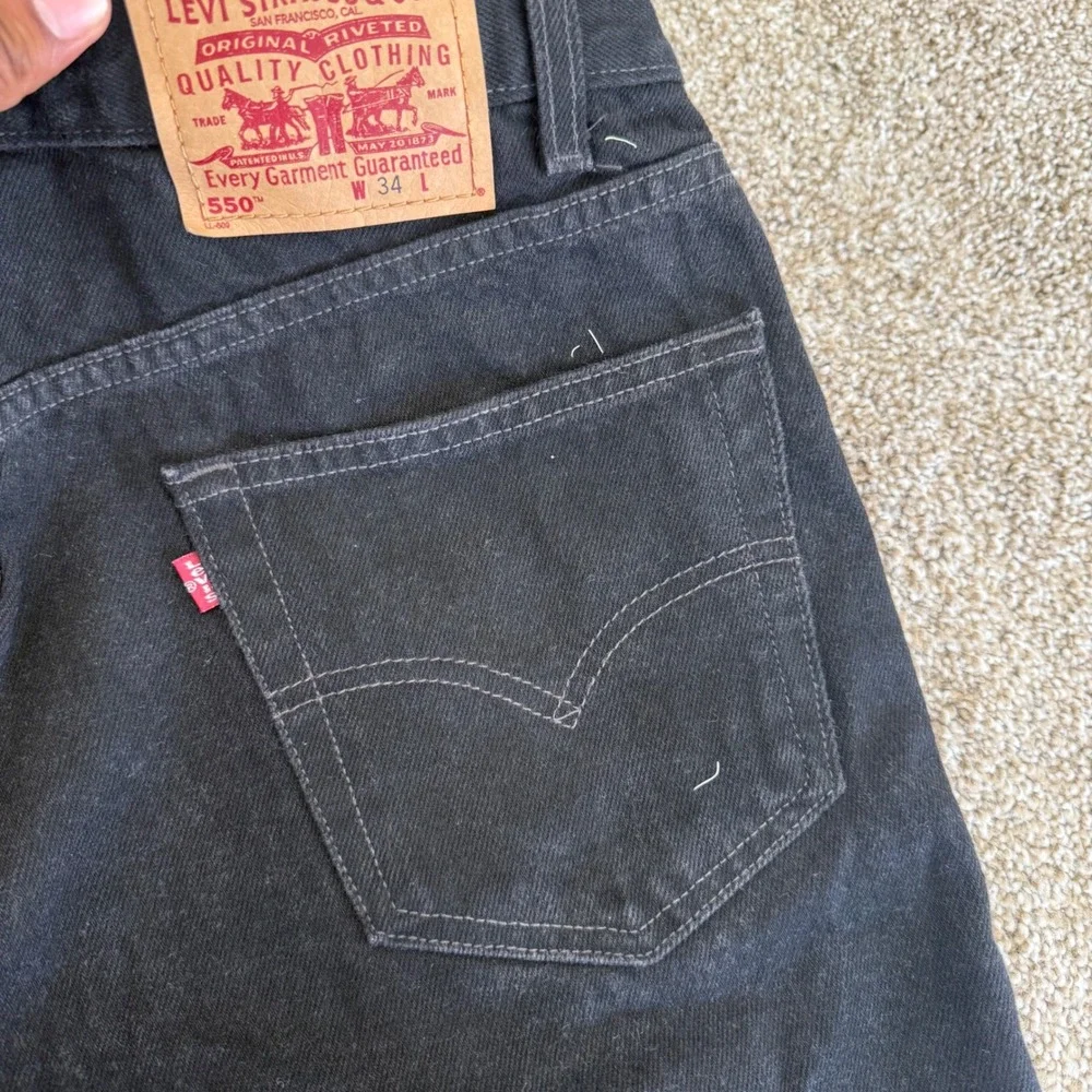 Levi's 550 Relaxed Fit Shorts Mens 34 Black Denim vintage y2k